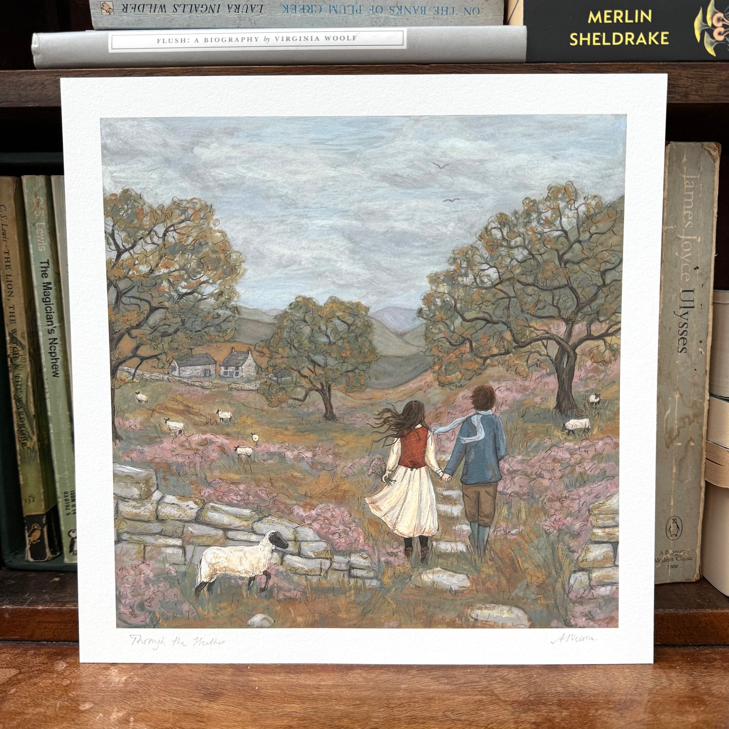 Through the Heather - Fine Art Print, 8 x 8 inches - Giclee Print of Original Gouache Painting