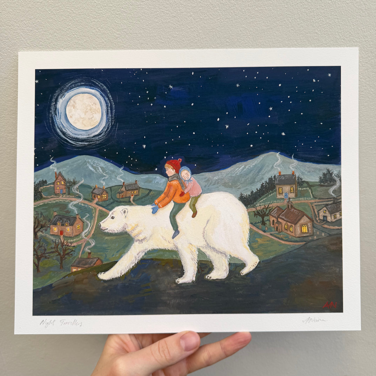 Night Travellers - Fine Art Print - Giclee Print of Original Gouache Painting