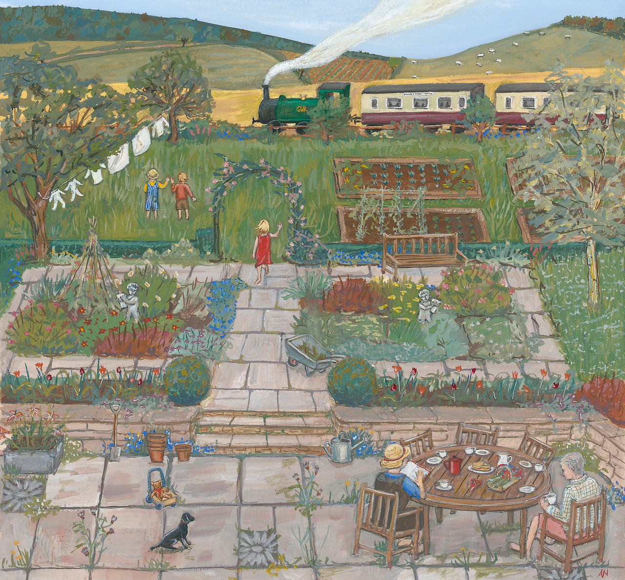 The Railway Children - Fine Art Print - Giclee Print of Original Gouache Painting