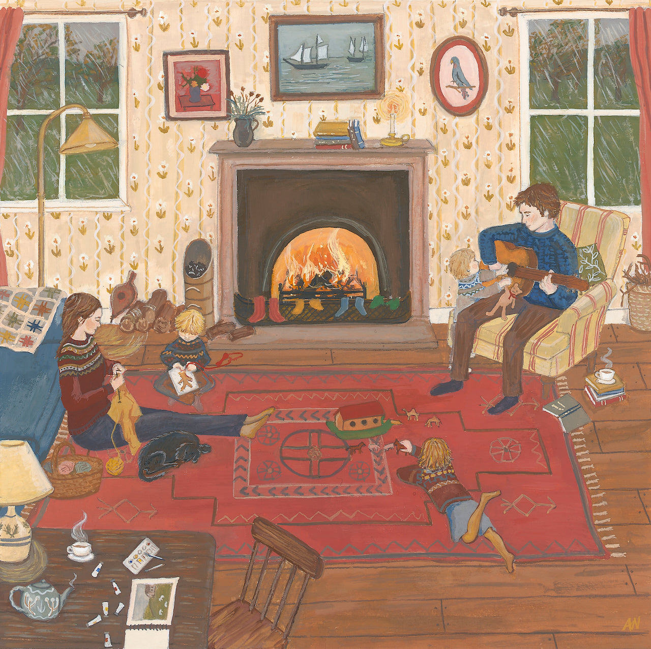 Winter Evening - Fine Art Print - Giclee Print of Original Gouache Painting
