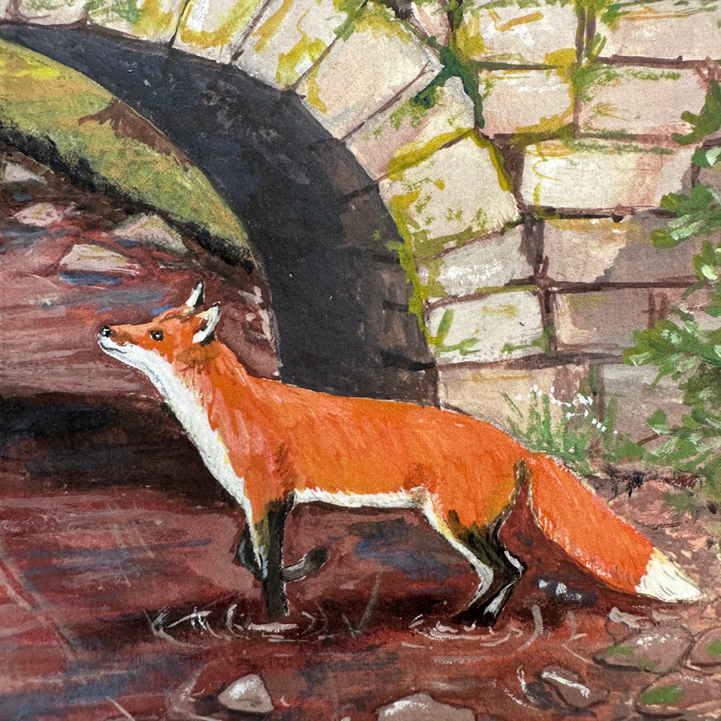 Fox and Lamb - Fine Art Print - Giclee Print of Original Gouache Painting