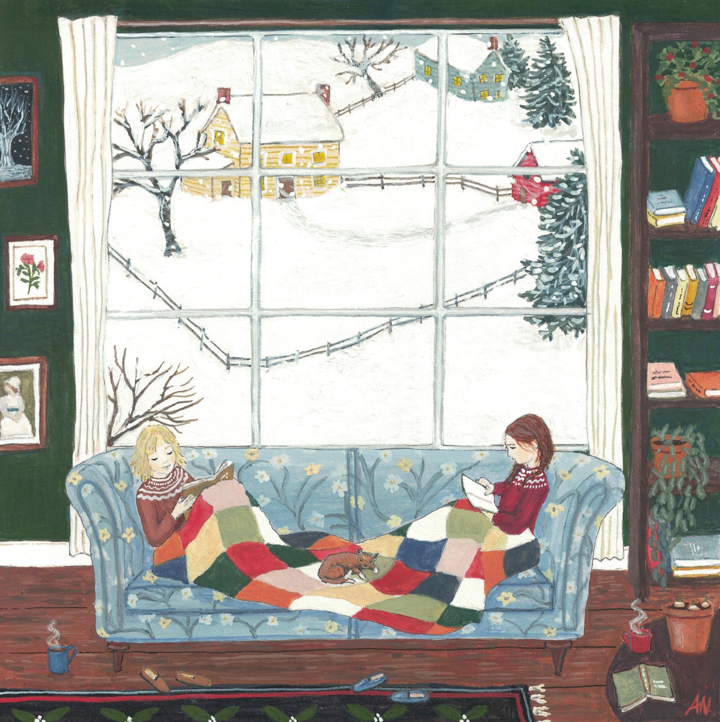 Snow Day - Fine Art Print - Giclee Print of Original Gouache Painting