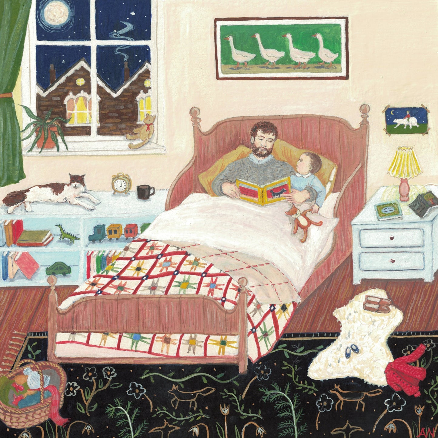 Best Time of the Day - Fine Art Print 8 x 8 inches - Giclee Print of Original Gouache Painting