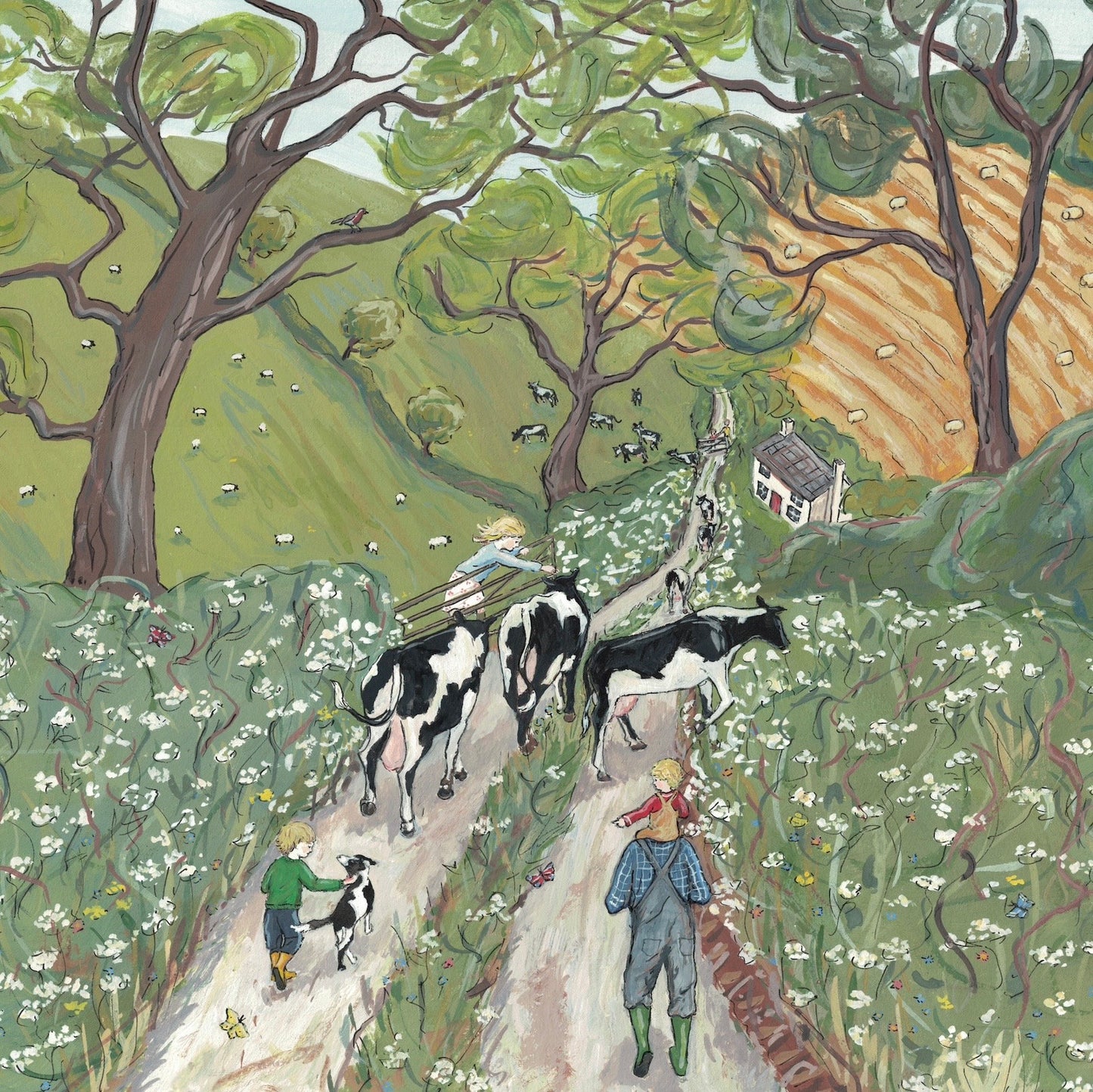 To New Pastures - Fine Art Print - Giclee Print of Original Gouache Painting