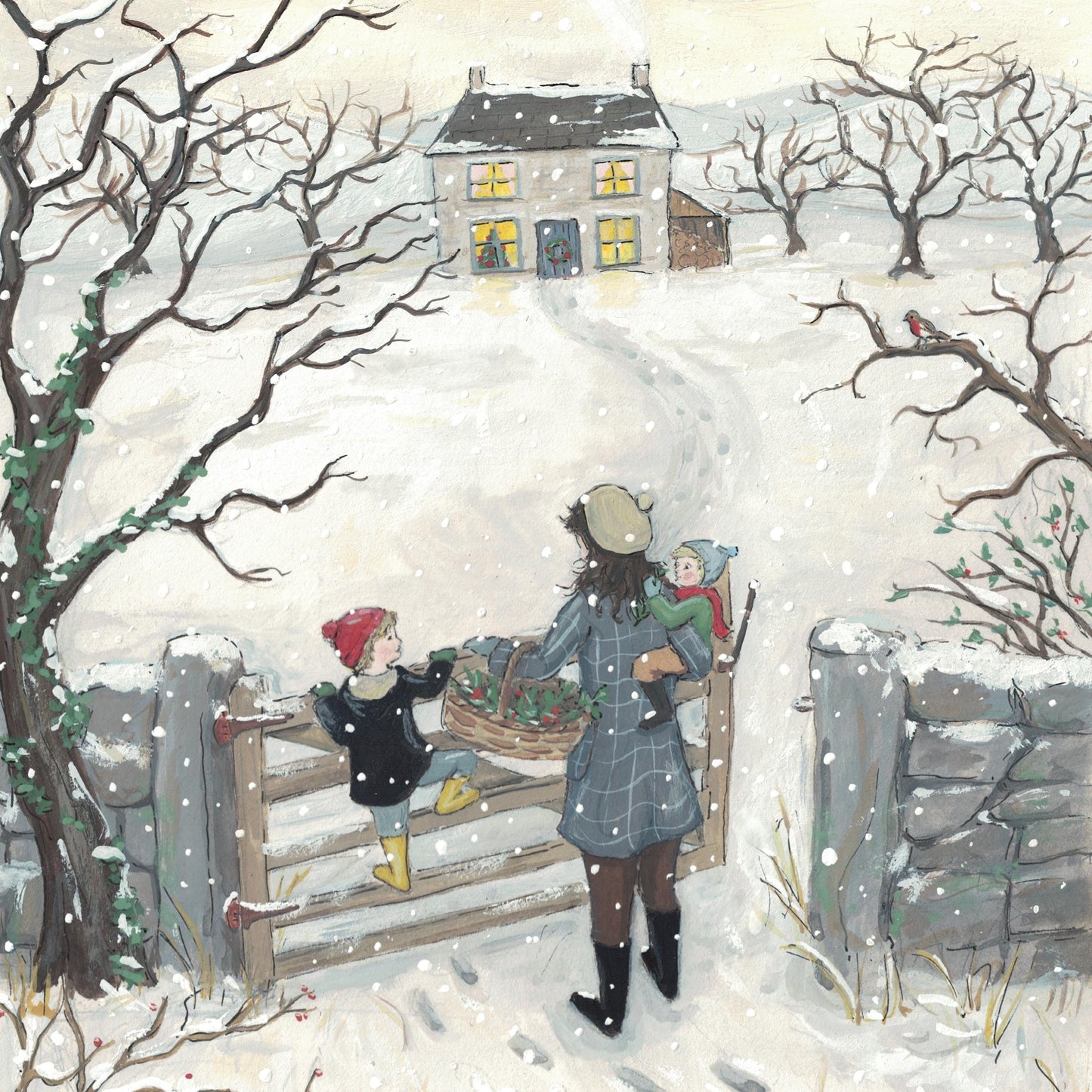 Snow on Snow - Fine Art Print - Giclee Print of Original Gouache Painting