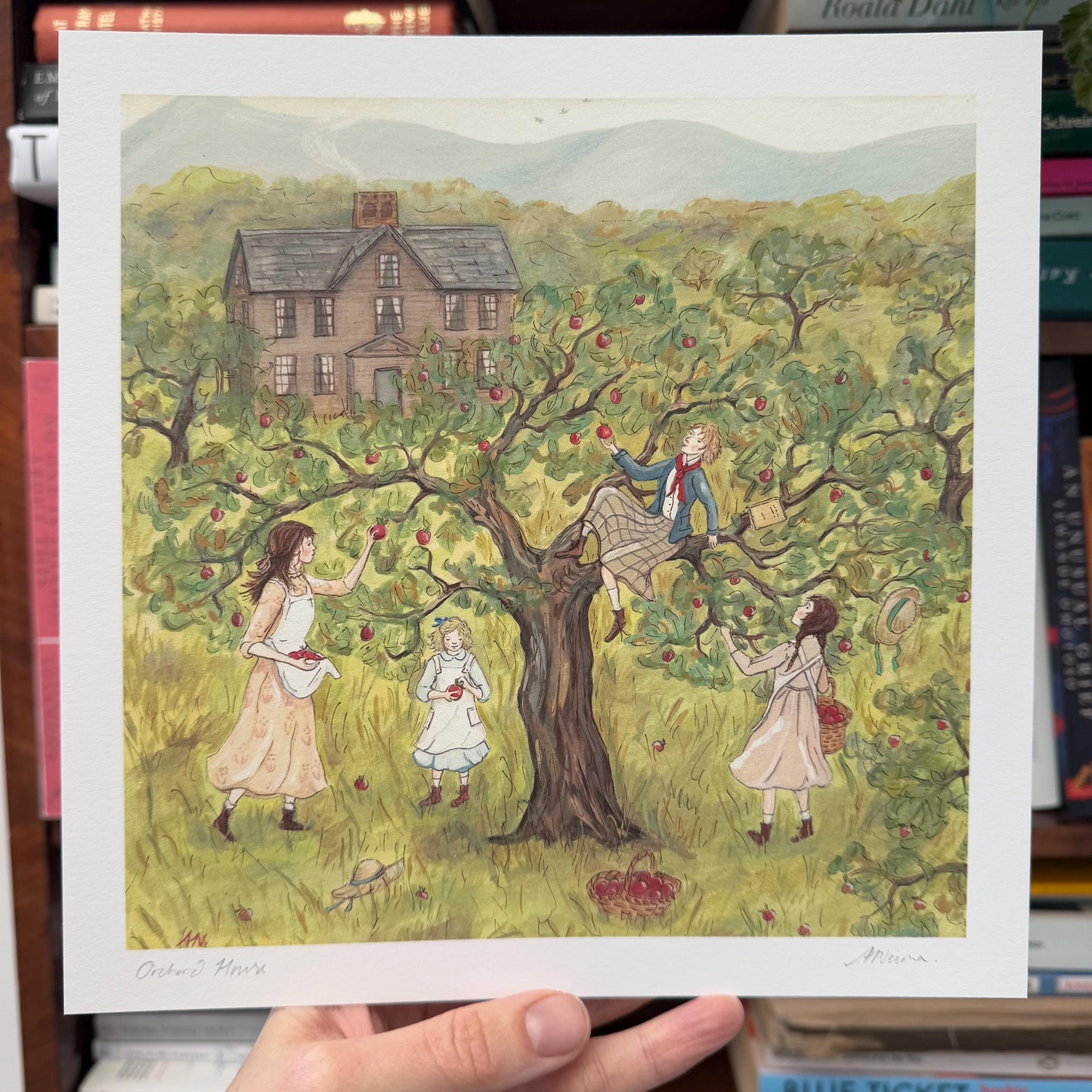 Little Women - Fine Art Print, 8 x 8 inches - Giclee Print of Original Gouache Painting