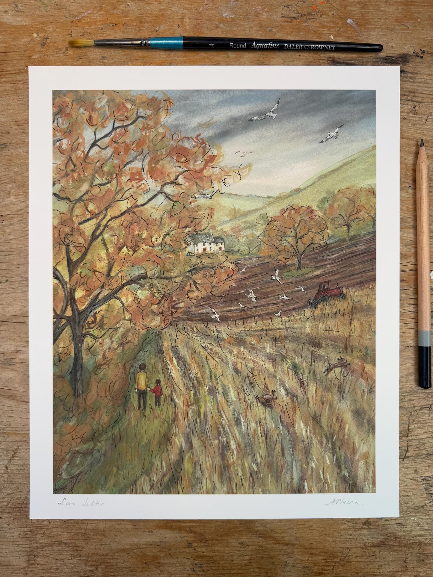 Love Letter - Fine Art Print - Giclee Print of Original Gouache Painting