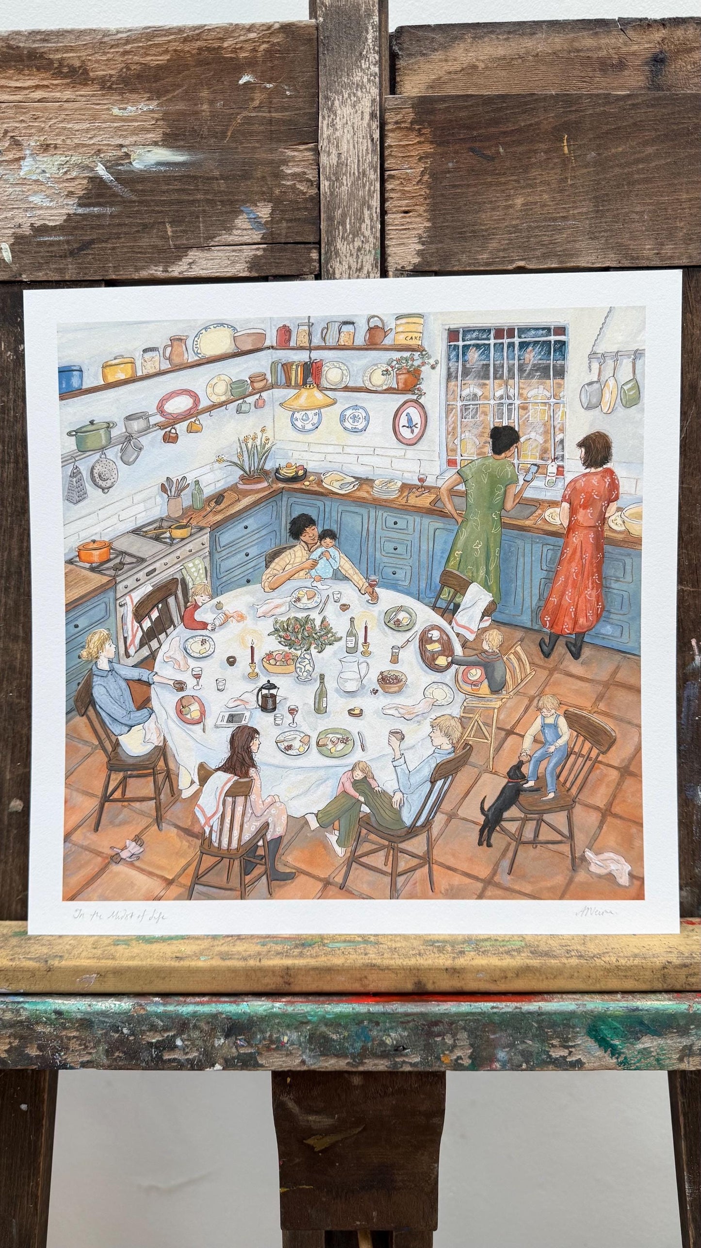 In the Midst of Life (10 x 10 inches) - Fine Art Print - Giclee Print of Original Gouache Painting