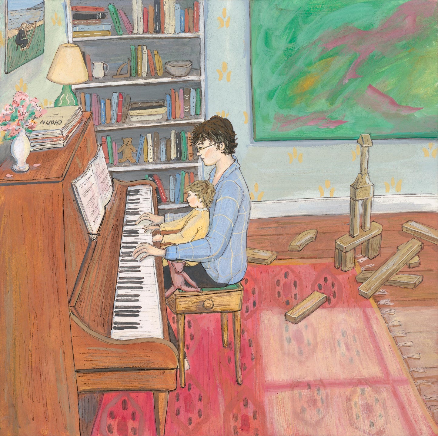 Heart Song - Fine Art Print, 8 x 8 inches - Giclee Print of Original Gouache Painting
