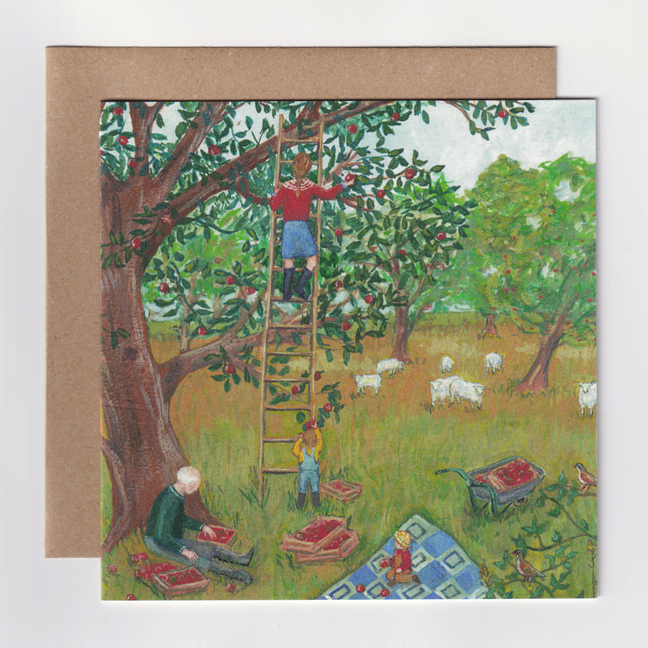 Apple Picking - Greeting Card - Folded Card