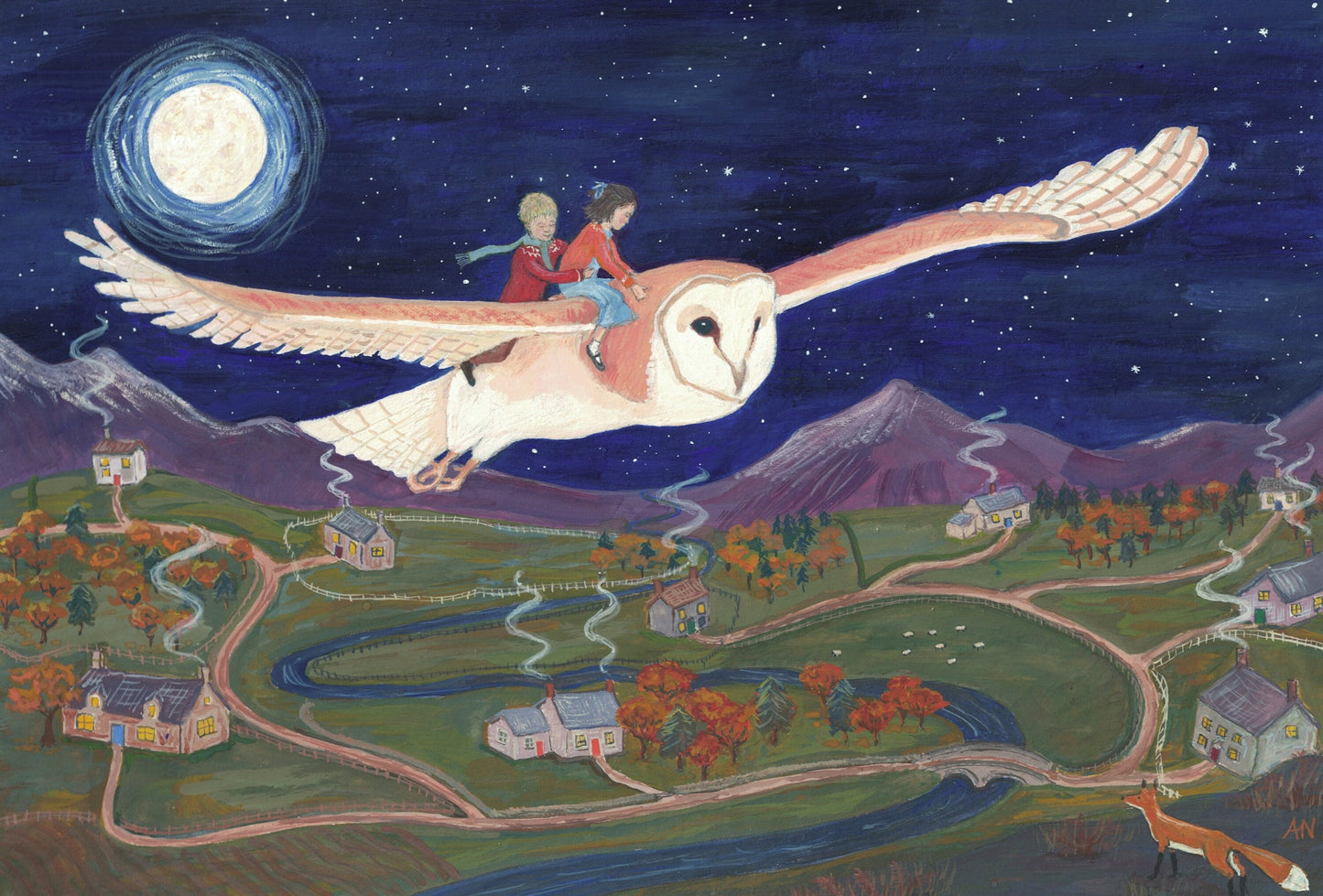 Creatures of the Night - Fine Art Print - Giclee Print of Original Gouache Painting
