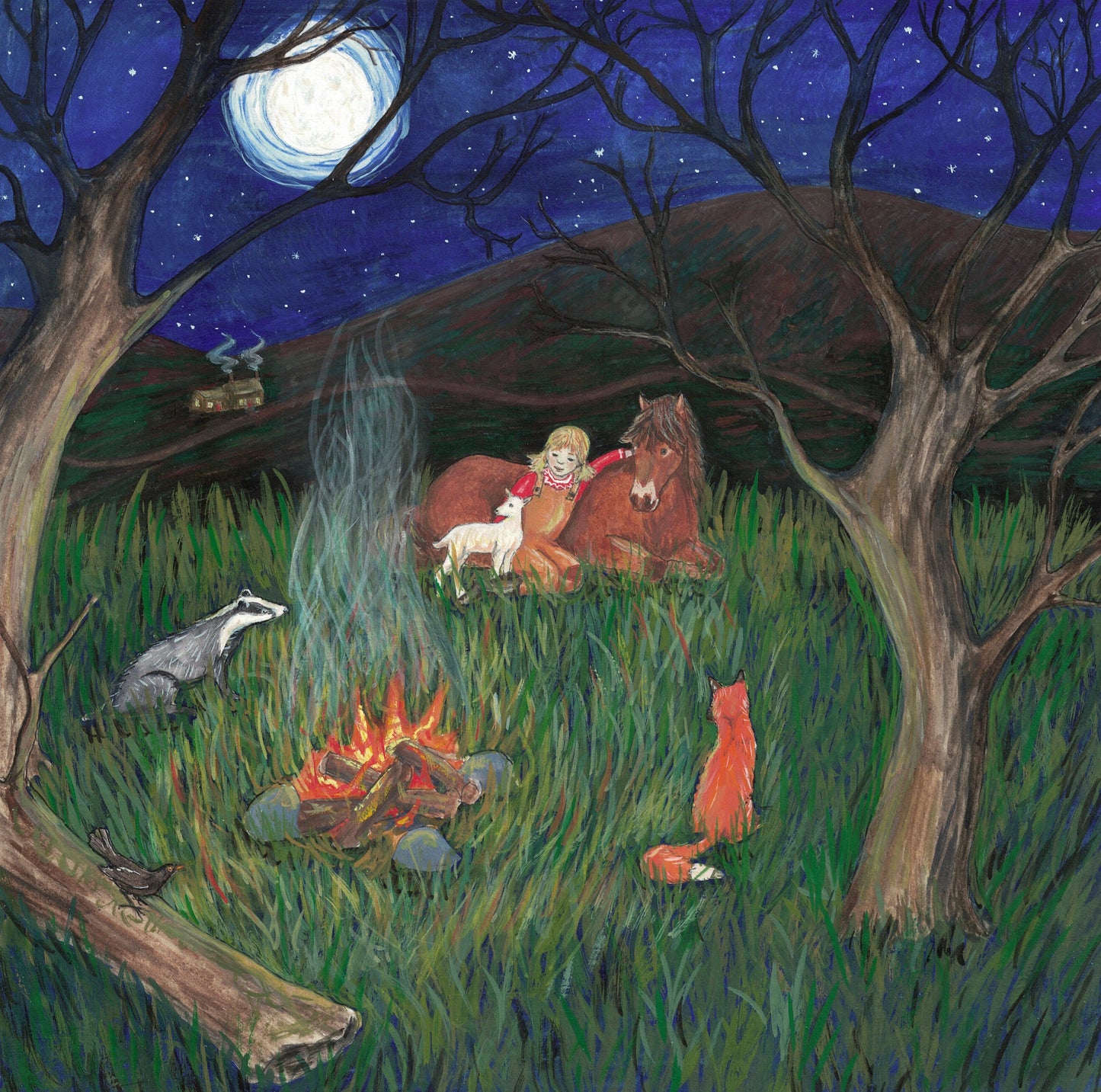 Simple Pleasures - Fine Art Print - Giclee Print of Original Gouache Painting