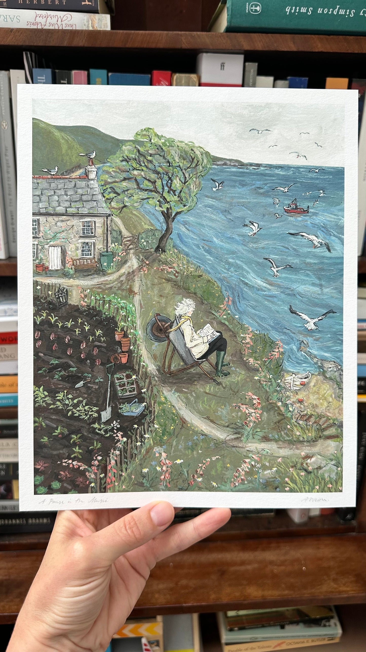 A Pause in the Music (11 x 13.75 inches) - Fine Art Print - Giclee Print of Original Gouache Painting