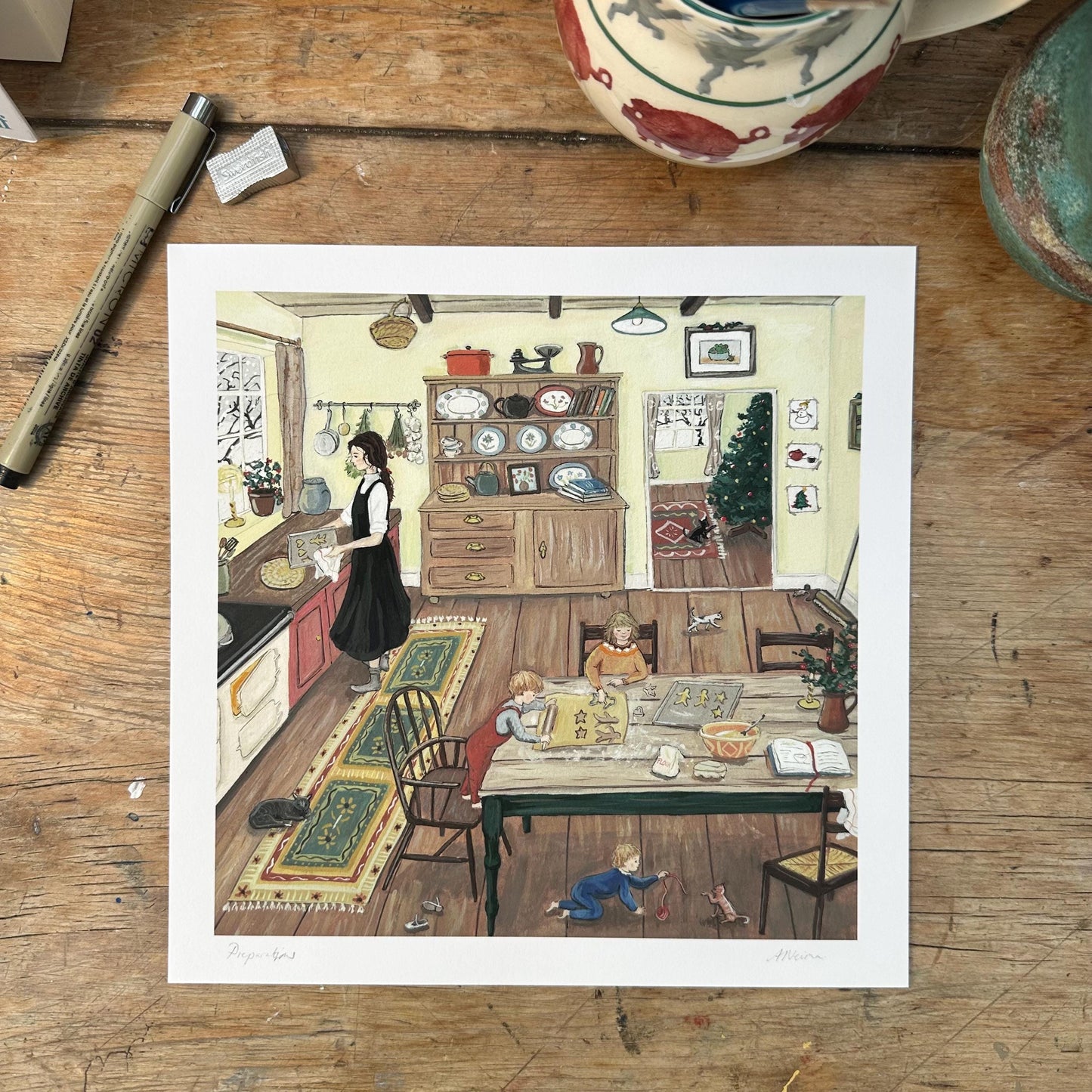 Preparations - Fine Art Print - Giclee Print of Original Gouache Painting