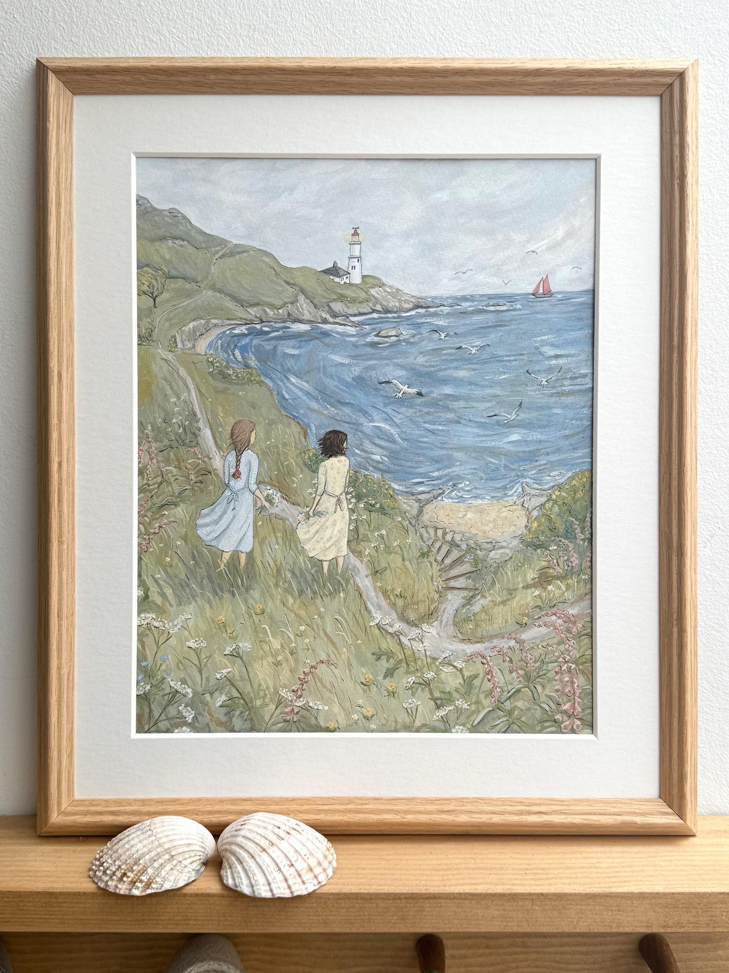 To the Lighthouse (11 x 13.75 inches) - Fine Art Print - Giclee Print of Original Gouache Painting